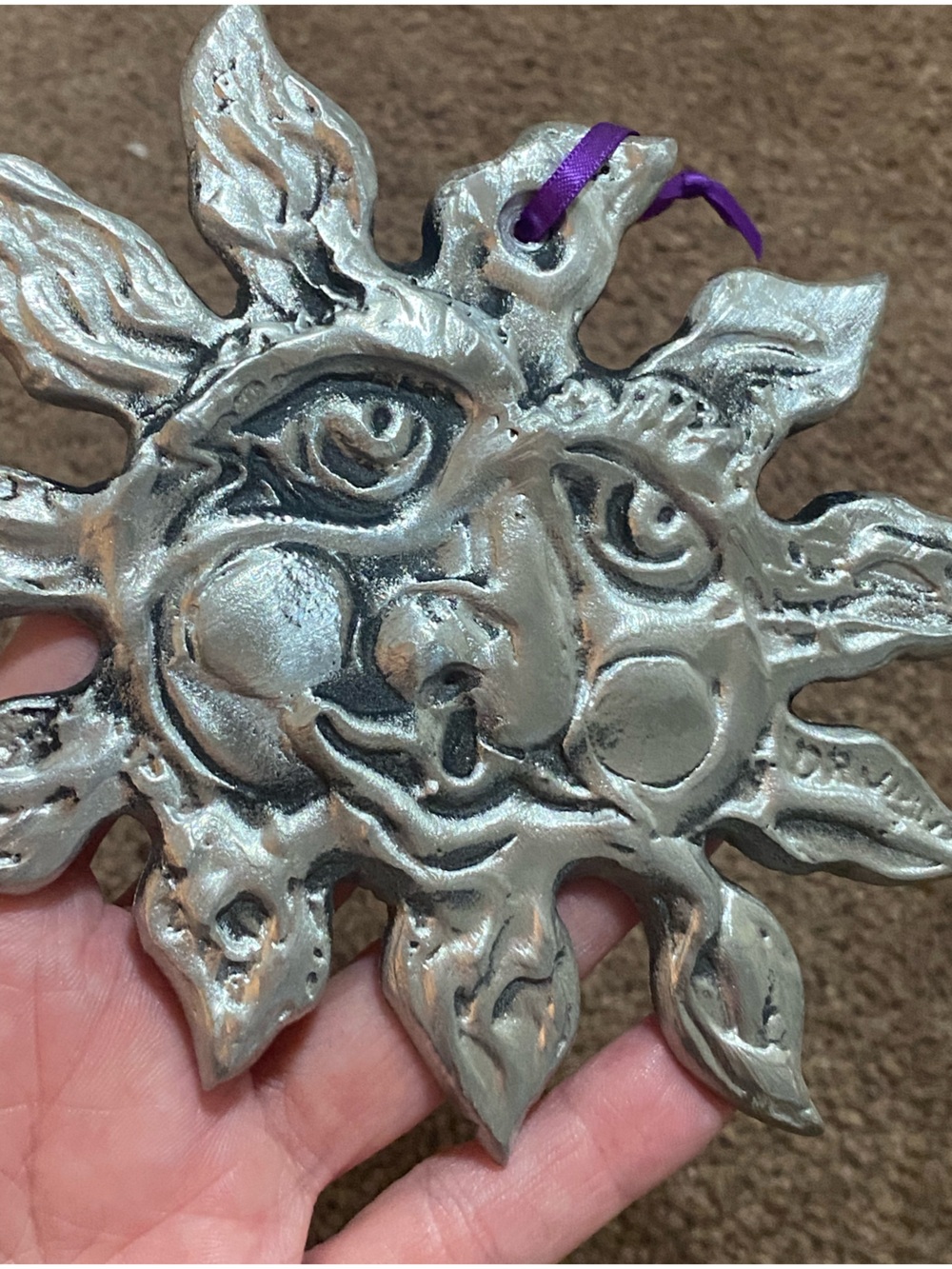 Work of Art from Donn Drumm. Beautiful original sun aluminum ornament.